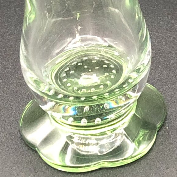 Bud Vase Italian green Art Glass Bormioli Rocco Bullicante Bubbles - Picture 4 of 6
